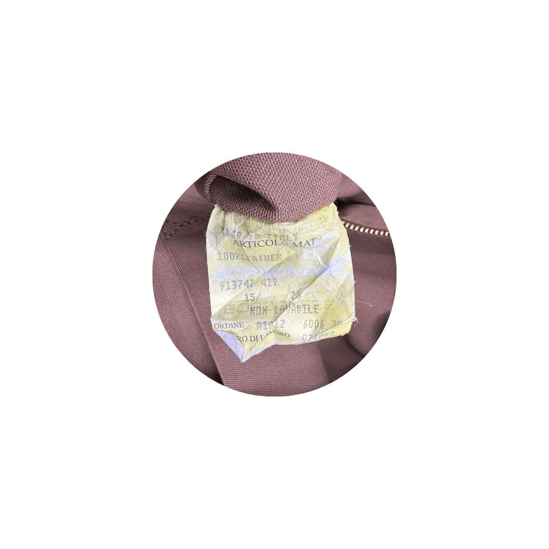 interno Tote Borbonese in pelle beige trama occhio di pernice, di lusso, originale, ottime condizioni, usata. 