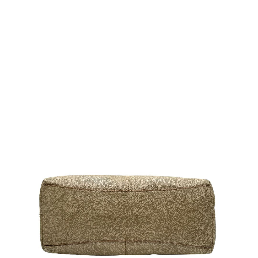base Tote Borbonese in pelle beige trama occhio di pernice, di lusso, originale, ottime condizioni, usata. 