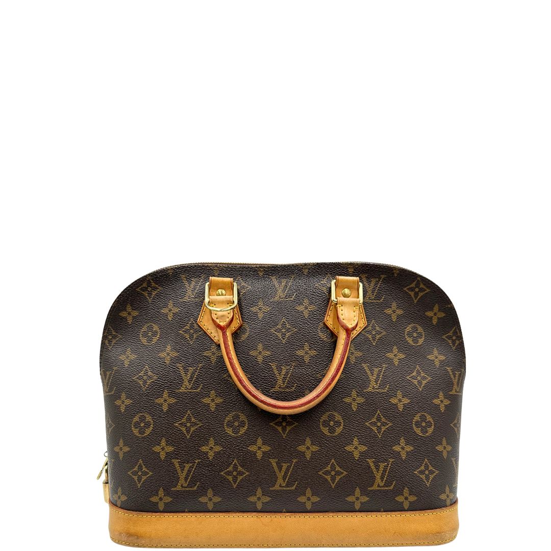 Retro di una Louis Vuitton Alma in tela monogram nella versione PM, usata, originale, second hand, in ottime condizioni.