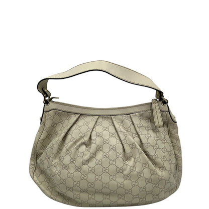 retro borsa Gucci in morbida pelle color bianco avorio, di lusso, originale, ottime condizioni, usata.  