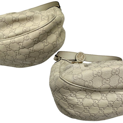 angoli borsa Gucci in morbida pelle color bianco avorio, di lusso, originale, ottime condizioni, usata.  