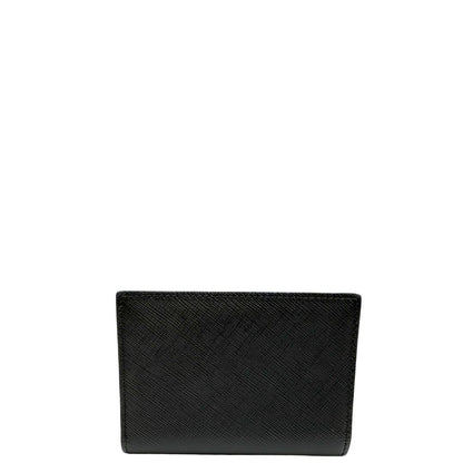 Portamonete Salvatore Ferragamo in pelle saffiano nera, di lusso, originale, ottime condizioni.