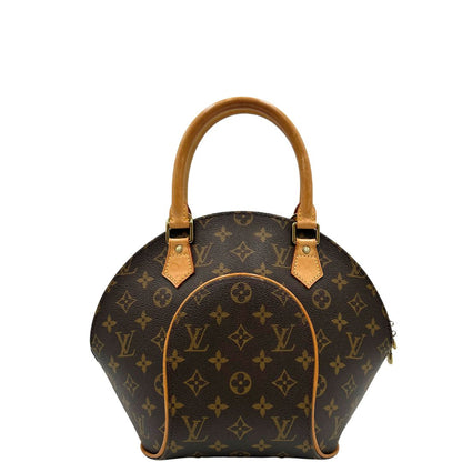 front Borsa LV strutturata in tela monogram e vacchetta naturale, di lusso, originale, usata. 