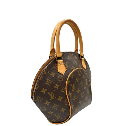 lato Borsa LV strutturata in tela monogram e vacchetta naturale, di lusso, originale, usata. 