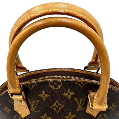 manici Borsa LV strutturata in tela monogram e vacchetta naturale, di lusso, originale, usata. 