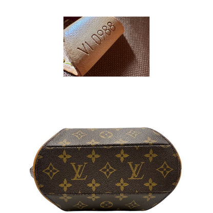 base Borsa LV strutturata in tela monogram e vacchetta naturale, di lusso, originale, usata. 