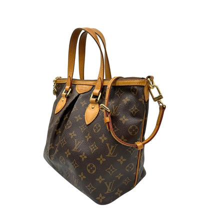 lato Borsa LV strutturata in tela monogram e vacchetta naturale, di lusso, originale, ottime condizioni, usata. 