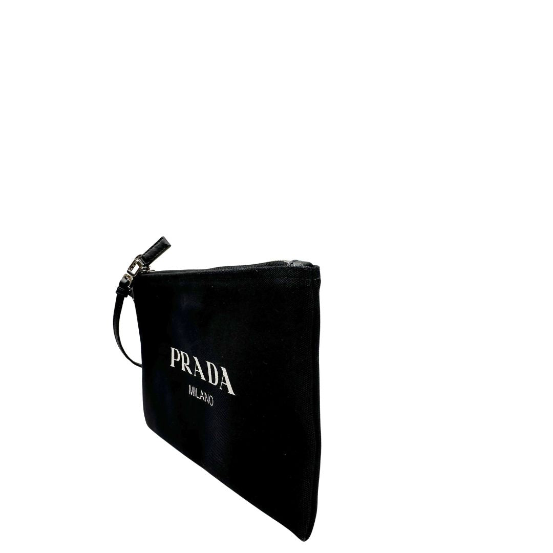 Accessorio per borse Prada in tessuto nero, di lusso, originale, ottime condizioni, usato