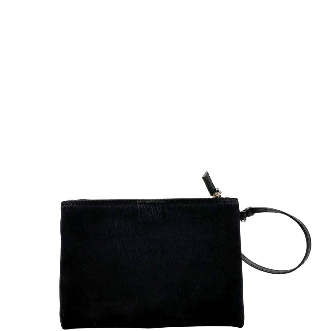 Accessorio per borse Prada in tessuto nero, di lusso, originale, ottime condizioni, usato