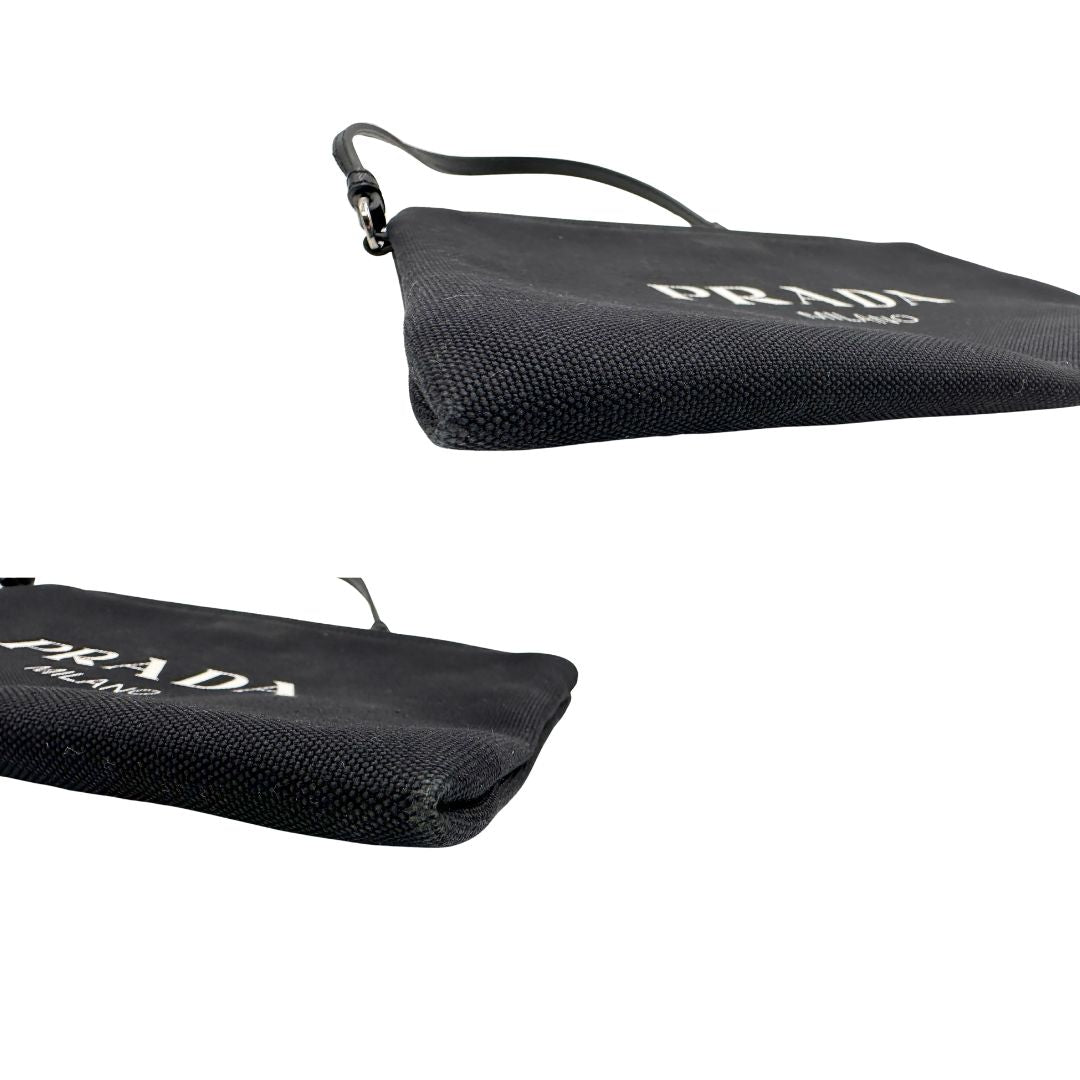 Accessorio per borse Prada in tessuto nero, di lusso, originale, ottime condizioni, usato