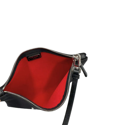 Accessorio per borse Prada in tessuto nero, di lusso, originale, ottime condizioni, usato