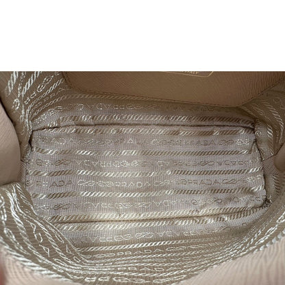 interno Borsa Prada Promenade in pelle saffiano beige nella versione mini, di lusso, originale, eccellenti condizioni, usata 