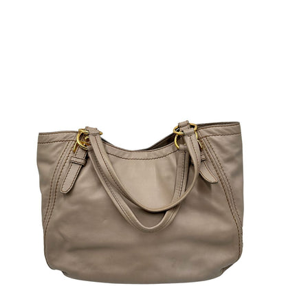 retro  Borsa Prada in pelle color taupe, di lusso, originale, ottime condizioni, usata. 