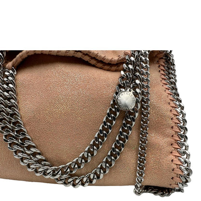 Borsa Falabella con base colore rosa effetto olografico, nella versione mini, di lusso originale, ottime condizioni, usata.