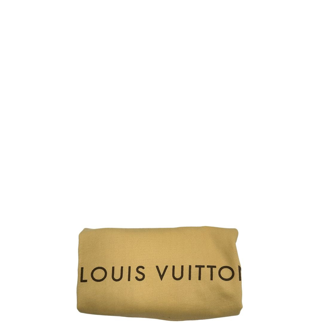 Dustbag di una borsa LV Trouville in tela monogram e vacchetta naturale, usata, originale, second hand, in ottime condizioni.