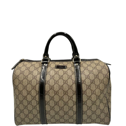 front Bauletto Gucci GG con finiture in pelle marroni, di lusso, originale, ottime condizioni, usato. 