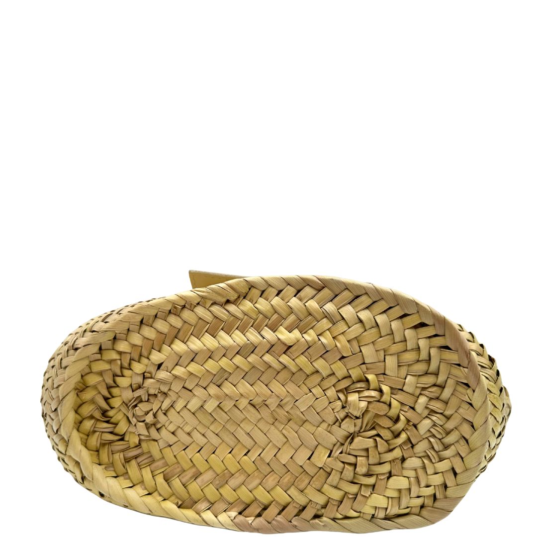 base  Borsa Jacquemus in rafia e pelle beige, di lusso, originale, ottime condizioni, usata. 