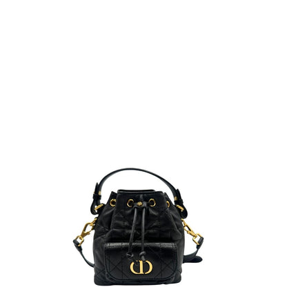 front  Borsa Christian Dior in pelle con impunture macrocannage e hardware dorato, della collezione Caro, di lusso, originale, ottime condizioni, usato. 