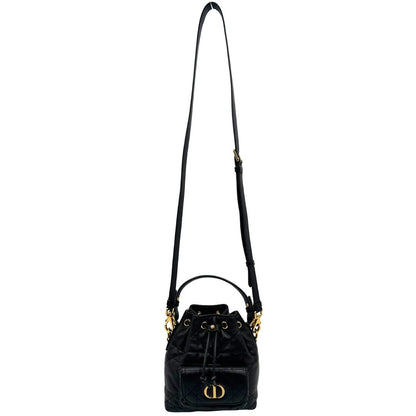 front  Borsa Christian Dior in pelle con impunture macrocannage e hardware dorato, della collezione Caro, di lusso, originale, ottime condizioni, usato. 
