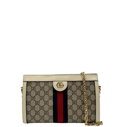 Front, Tracolla Ophidia GG con iconica striscia Web blu e rossa, di lusso, originale, ottime condizioni, usata.