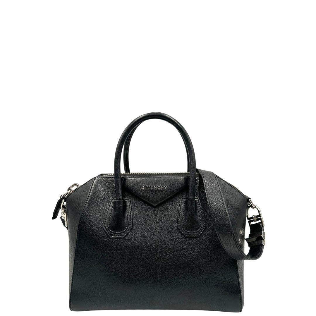 front Antigona Givenchy in pelle martellata nera nella misura piccola, di lusso, originale, ottime condizioni, usata. 