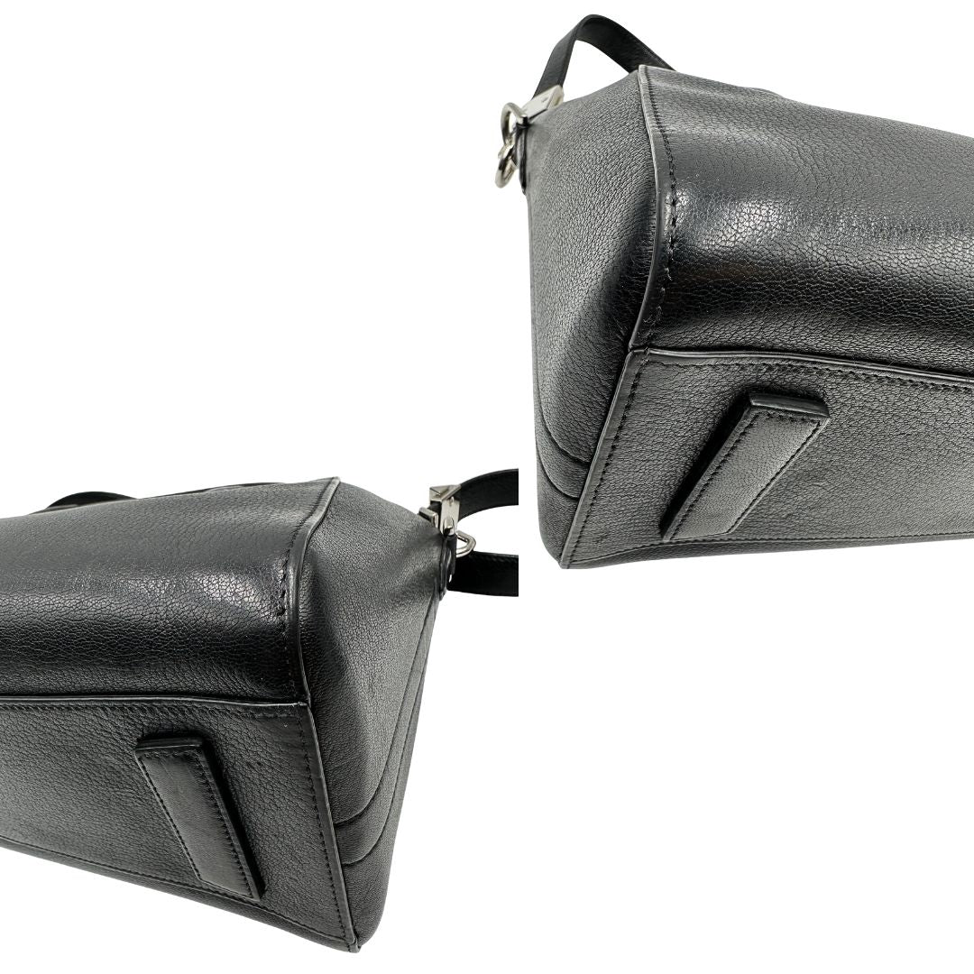 angoli Antigona Givenchy in pelle martellata nera nella misura piccola, di lusso, originale, ottime condizioni, usata.v 
