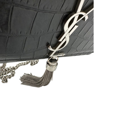 Borsa Saint Laurent in pelle nera cocco, di lusso, originale, ottime condizioni, usata.