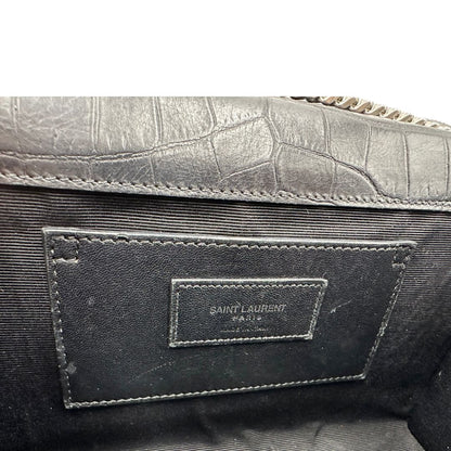 interno Borsa Saint Laurent in pelle nera cocco, di lusso, originale, ottime condizioni, usata.
