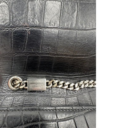 interno Borsa Saint Laurent in pelle nera cocco, di lusso, originale, ottime condizioni, usata.