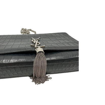 Borsa Saint Laurent in pelle nera cocco, di lusso, originale, ottime condizioni, usata. 