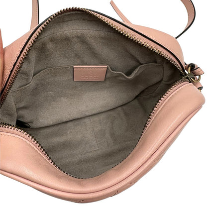 interno Borsa Gucci in pelle rosa nella versione mini, di lusso, originale, ottime condizioni, usata. 