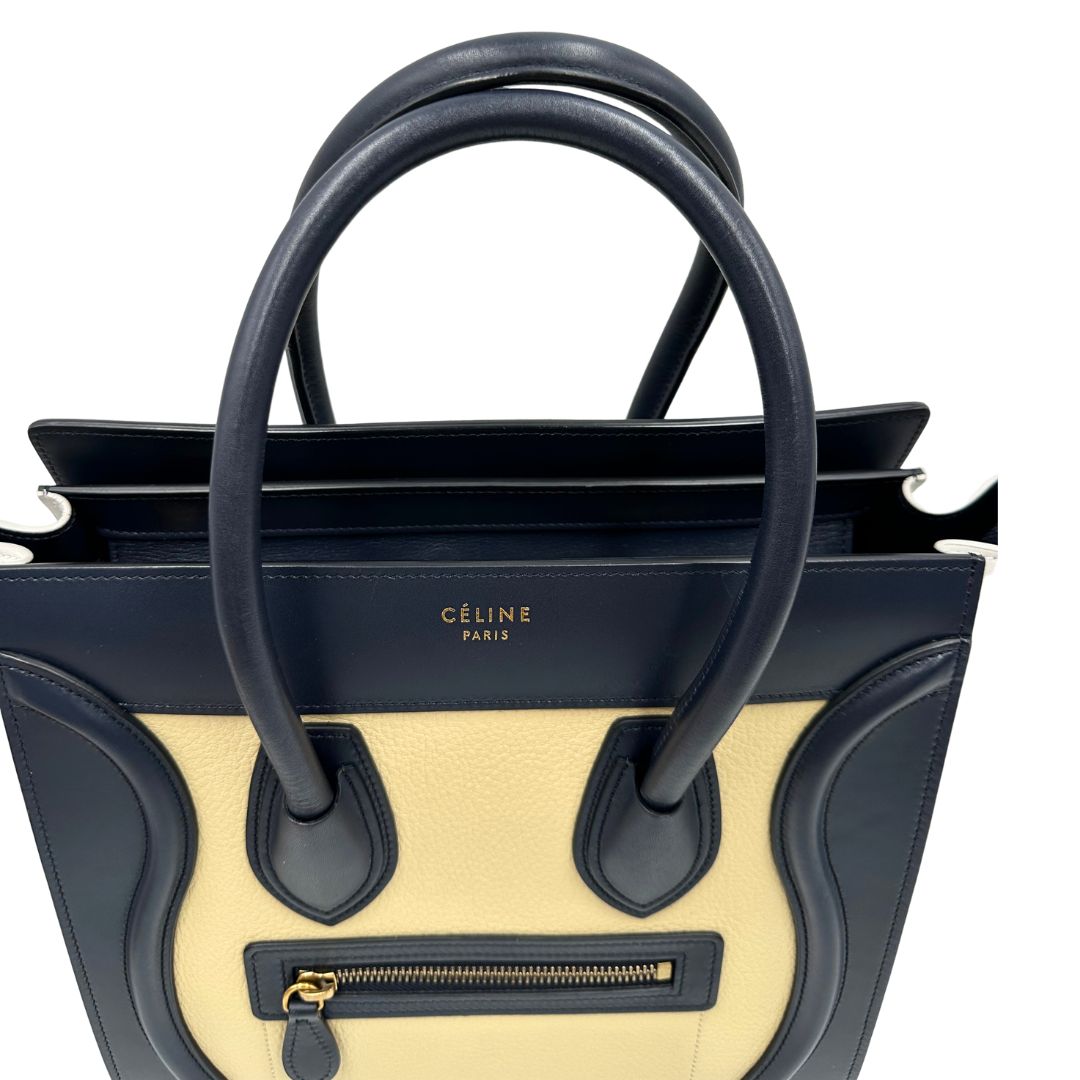 manici  Borsa Celine Luggage, munita di doppi manici stondati, di lusso, originale, ottime condizioni, usata. 