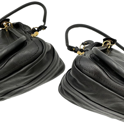 angoli  Borsa Chloé in pelle nera, indossabile a spalla o a mano, di lusso, originale, ottime condizioni, usata. 