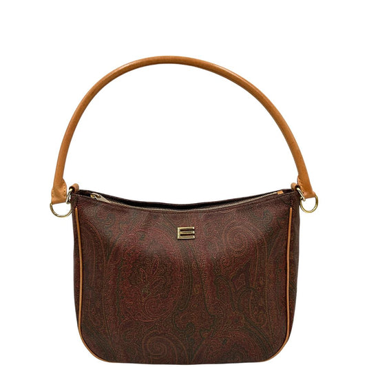 front Borsa Etro in canvas trama Paisley, indossabile a spalla, di lusso, originale, ottime condizioni, usata. 