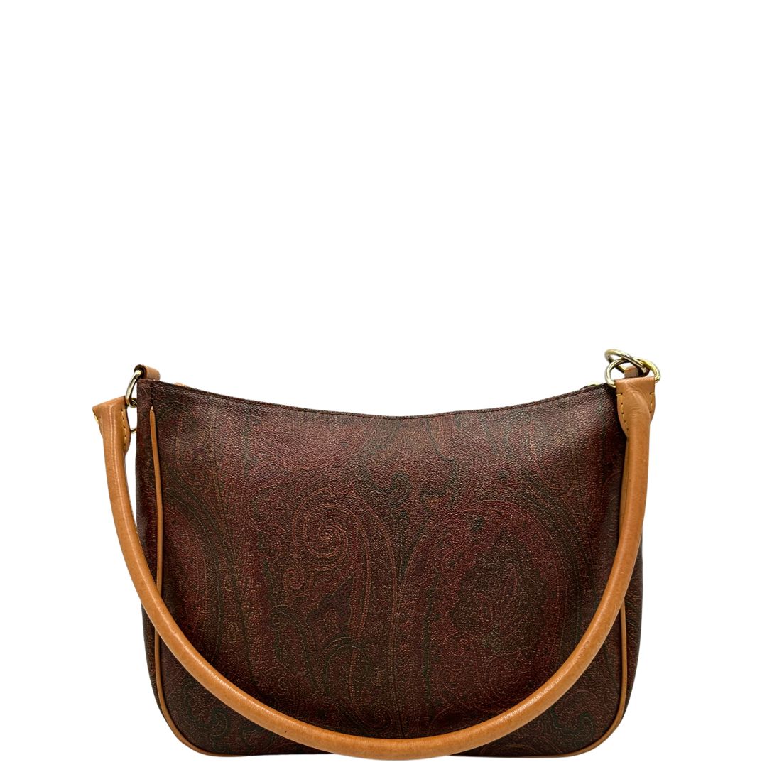 retro Borsa Etro in canvas trama Paisley, indossabile a spalla, di lusso, originale, ottime condizioni, usata. 