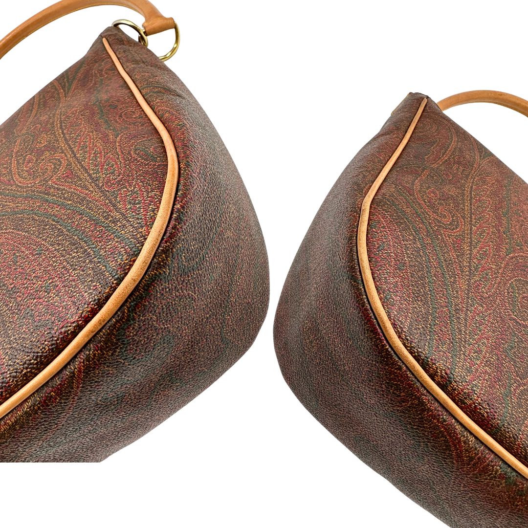 angoli Borsa Etro in canvas trama Paisley, indossabile a spalla, di lusso, originale, ottime condizioni, usata. 