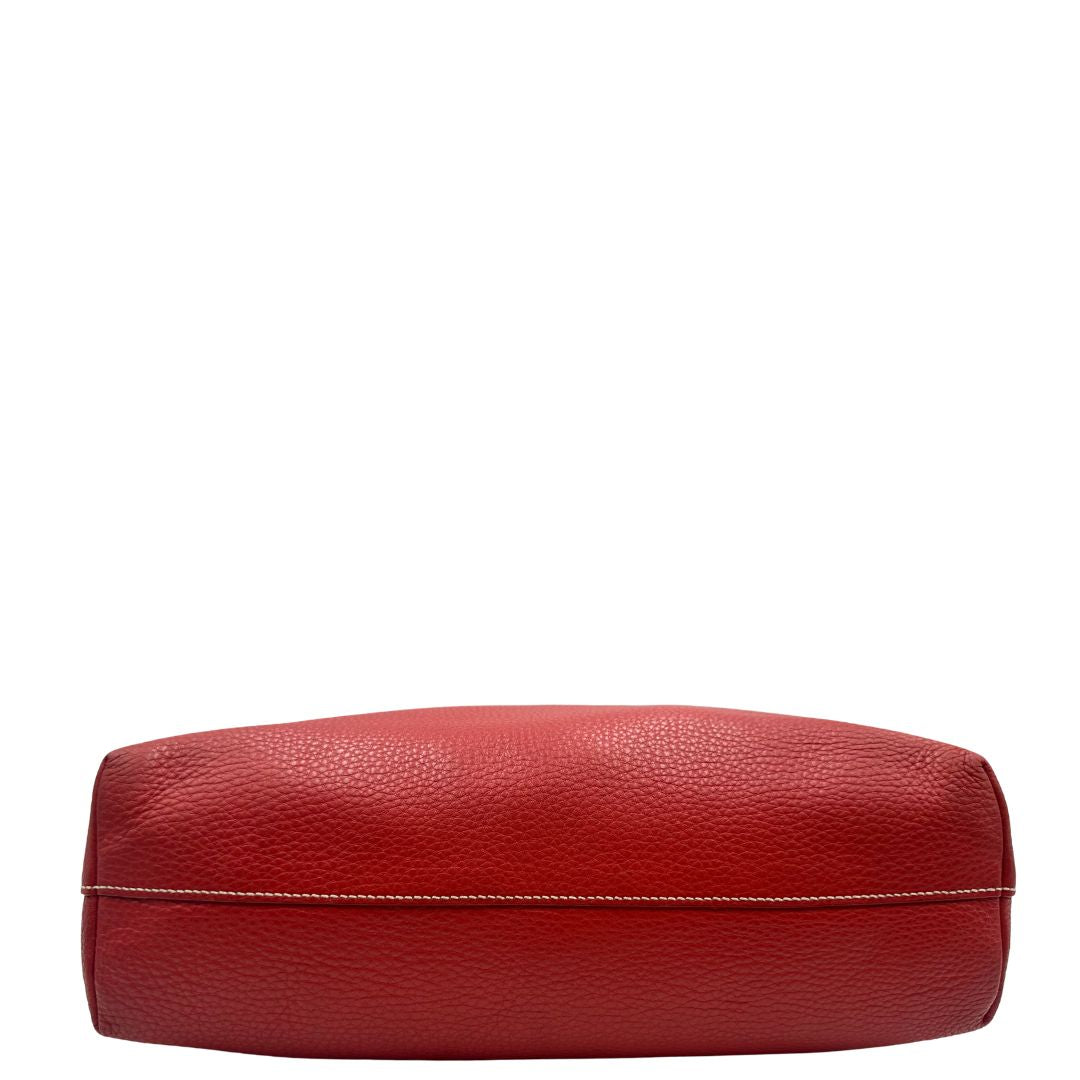Borsa Prada in pelle martellata rossa, di lusso, originale, ottime condizioni, usata.