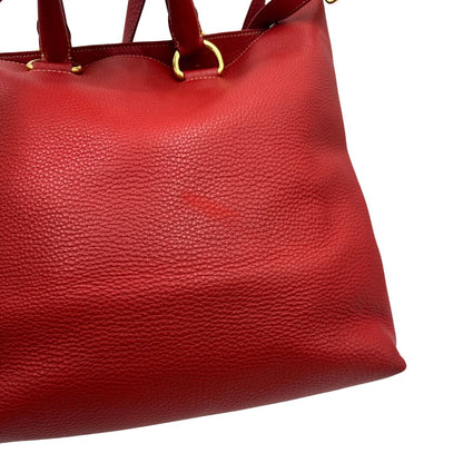 Borsa Prada in pelle martellata rossa, di lusso, originale, ottime condizioni, usata.