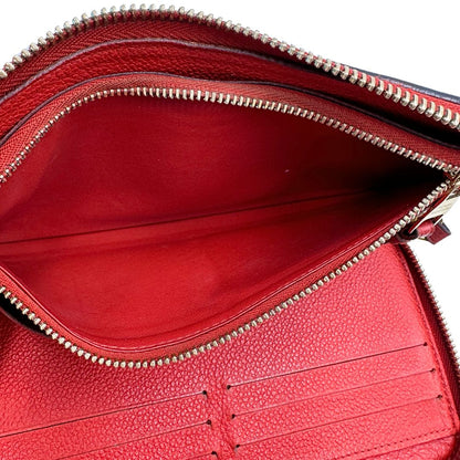Portadocumenti Louis Vuitton in pelle monogram rossa, di lusso, originale, ottime condizioni, usato.