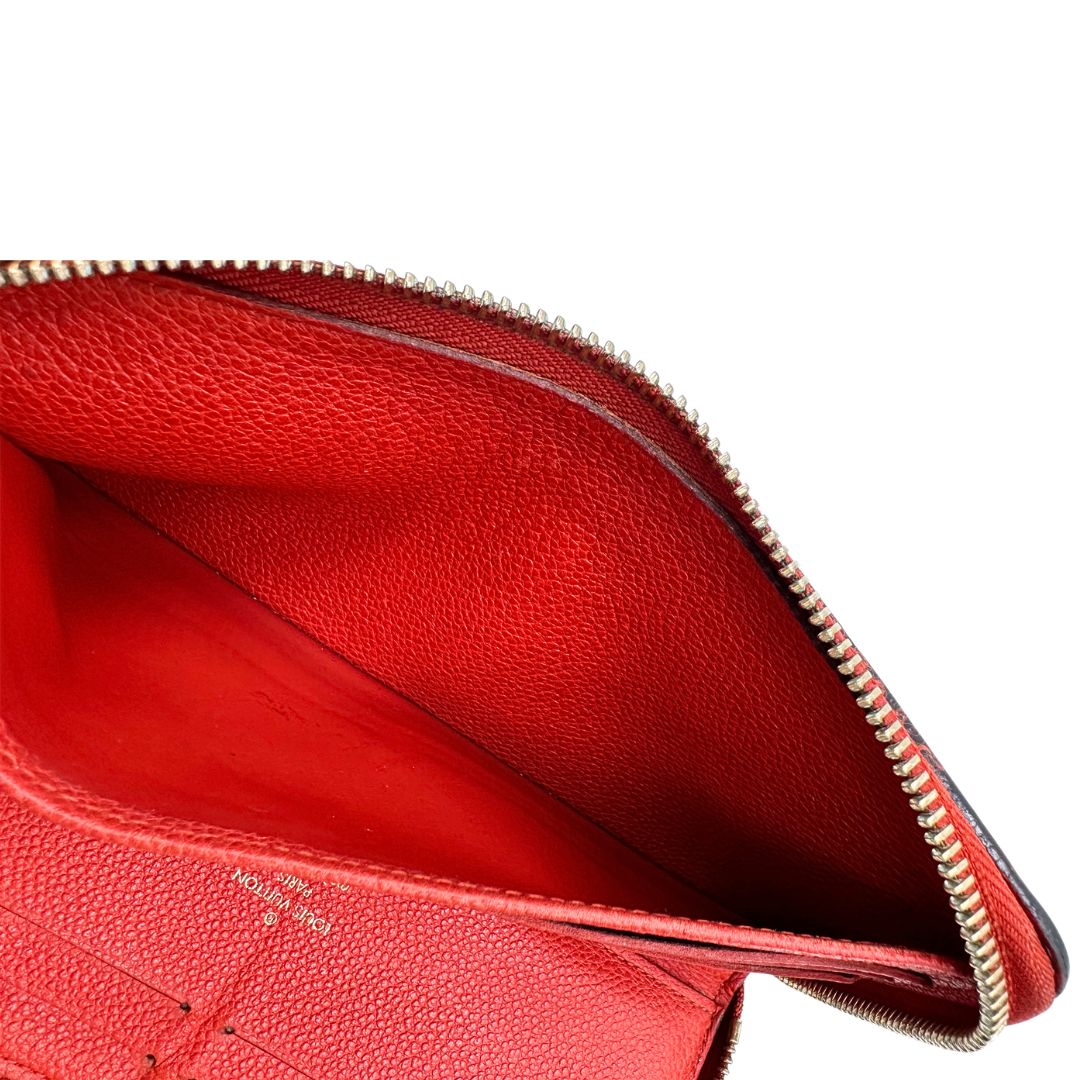 Portadocumenti Louis Vuitton in pelle monogram rossa, di lusso, originale, ottime condizioni, usato.