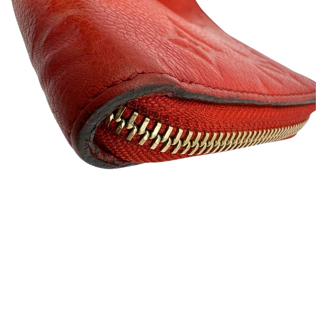 Portadocumenti Louis Vuitton in pelle monogram rossa, di lusso, originale, ottime condizioni, usato.