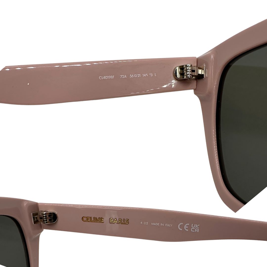 Occhiali da sole Celine in acetato rosa, di lusso, originale, usati. 