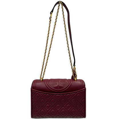retro  Borsa Tory Burch in pelle bordeaux e hardware dorato, di lusso originale, usata. 
