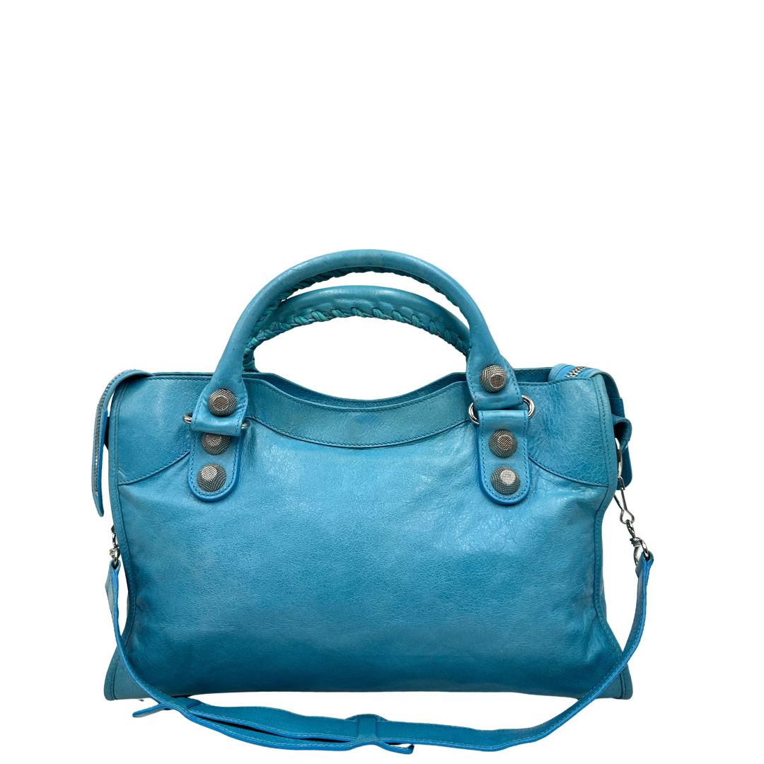 retro borsa Balenciaga City in pelle Arena turchese 