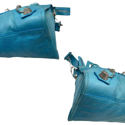 angoli borsa Balenciaga City in pelle Arena turchese 