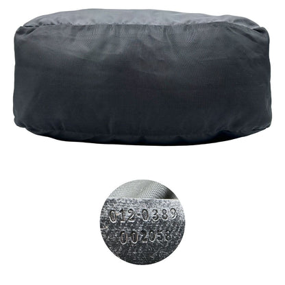Base e codice di un borsone Gucci in tela nera, con dettagli in pelle tono su tono, usato, originale, second hand, in ottime condizioni.