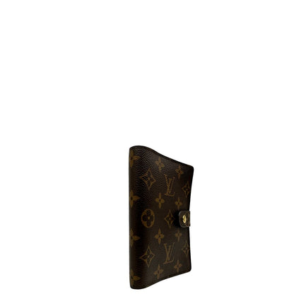 Copertina Louis Vuitton in canvas Monogram per agenda piccola con chiusura a pressione, di lusso, originale, ottime condizioni, usata.