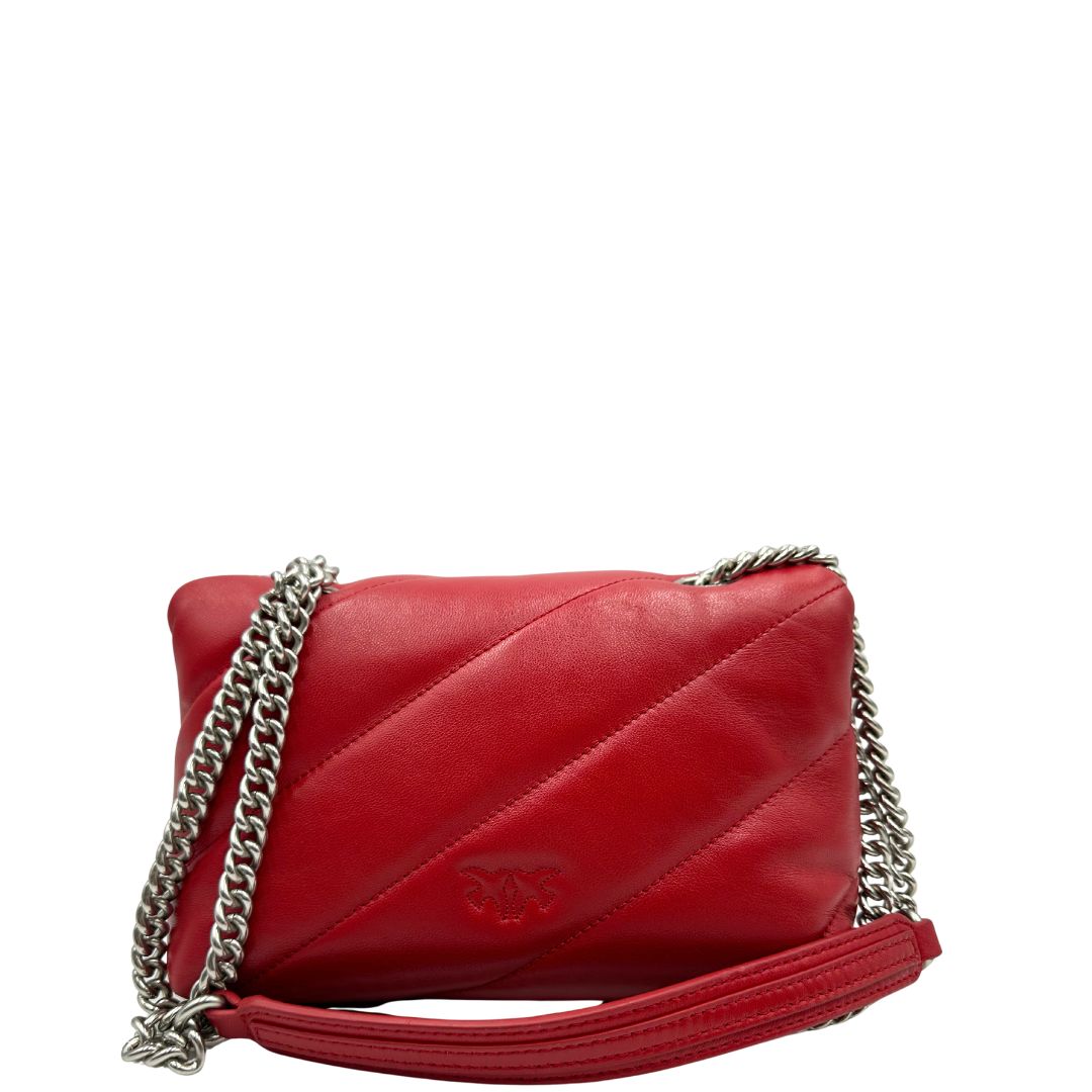 Borsa Pinko in pelle color terracotta trapuntata, di lusso, originale, eccellenti condizioni.