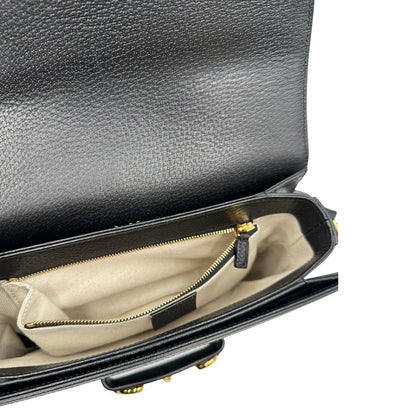 Borsa Gucci Horsebit in tessuto denim nero nella versione media, di lusso, originale, eccellenti condizioni, usata 