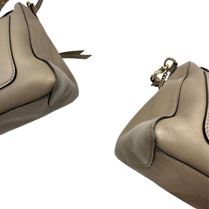 angoli Borsa Chloè Faye in pelle color tortora e dettagli metallici dorati, di lusso, originale, ottime condizioni, usata  